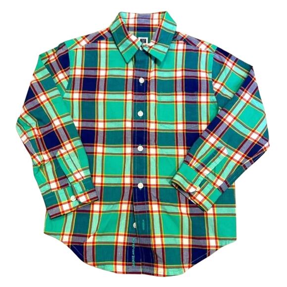 Janie & Jack Boys Plaid Button Down Shirt Size 4 - Picture 1 of 8